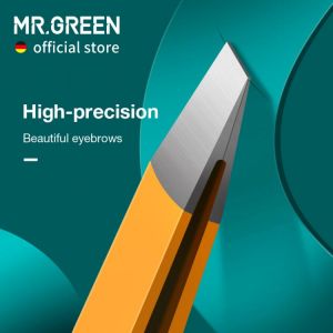 AccesstoR                                  Makeup MR.GREEN Eyebrow Tweezer Colorful Hair Beauty Fine Hairs Puller Stainless Steel Slanted Eye Brow Clips Removal Makeup Tools