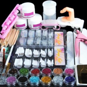 AccesstoR                                  Foot, Hand & Nail Care Acrylic Nail Kit Acrylic Powder Glitter Nail Art Manicure Tool Tips Brush Set US