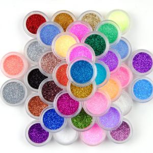 25 Mix Colors Art Powder GLITTER Dust SET UV Acrylic Nail Tips Glitters Manicure