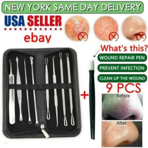AccesstoR                                  Skin Care & Tools Blackhead Whitehead Pimple Spot Comedone Extractor Remover Popper Tools Kit 9Pcs