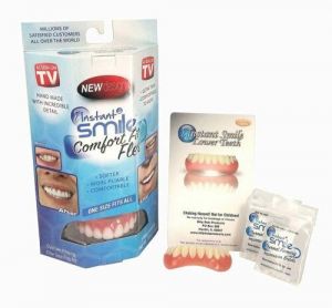 Instant Smile Complete Adult Makeover Kit .Upper Lower Veneers, 2 Fitting Beads