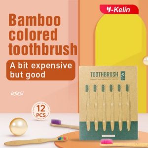 Y Kelin Neue 12 Pcs Holzkohle Bambus Zahnbürsten Weiche Umweltfreundliche Biologisch Abbaubaren Natürlichen Zahnbürste Beste Mu